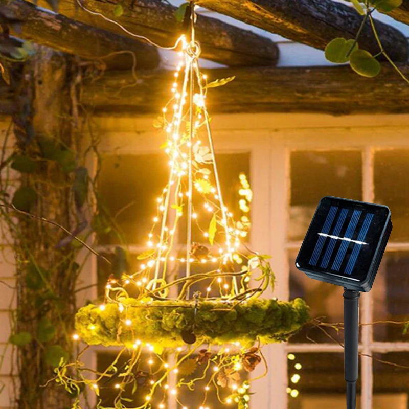 

100/200 LED Outdoor Solar Lamp LEDs String Lights Fairy Holiday Christmas Party Garland Solar Lights Garden Waterproof