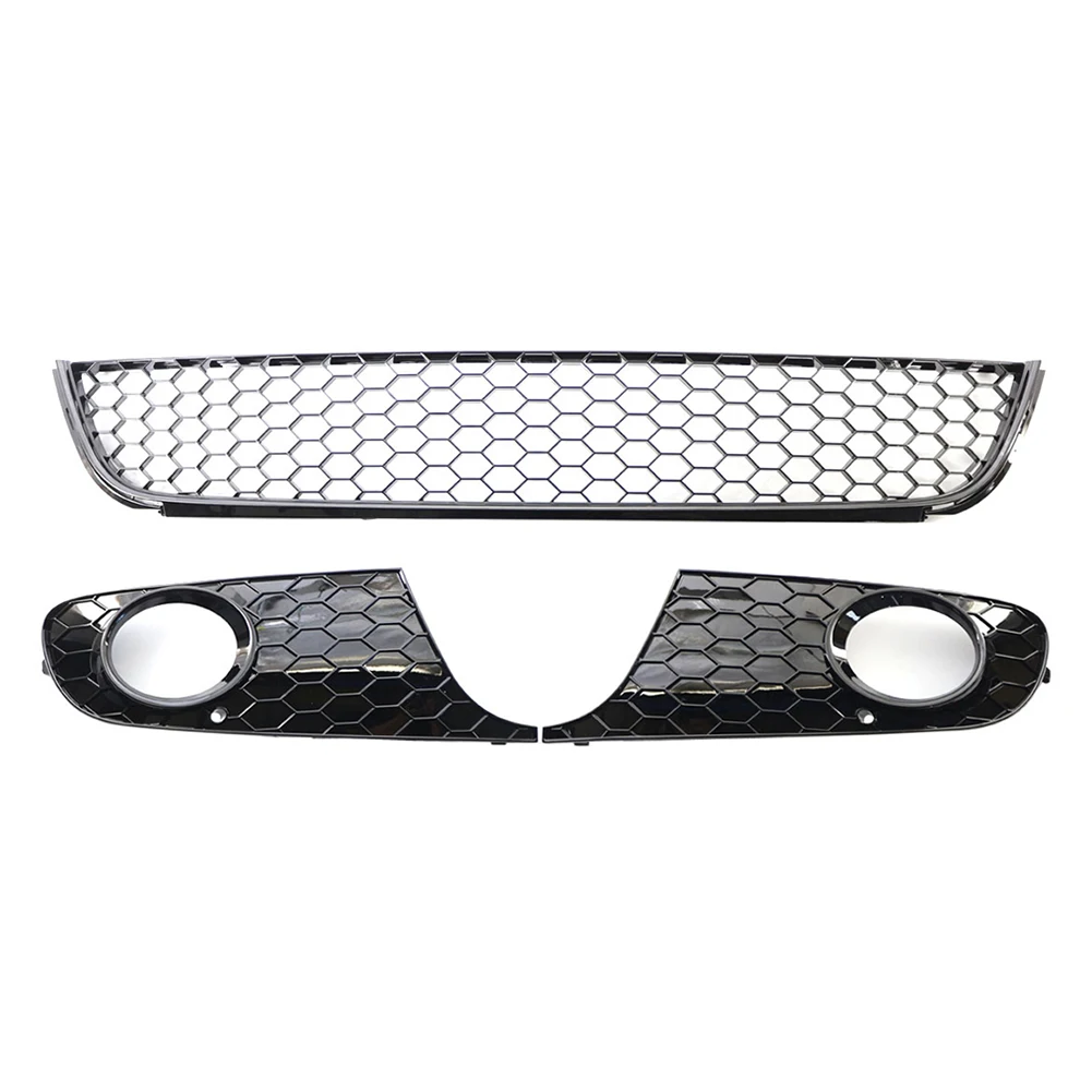 Car ABS Honeycomb Front Lower Bumper Mesh Grille Fog Light Grill For VW Golf 6 Jetta MK6 2009 2010 2011 2012 2013 3Pcs/Set