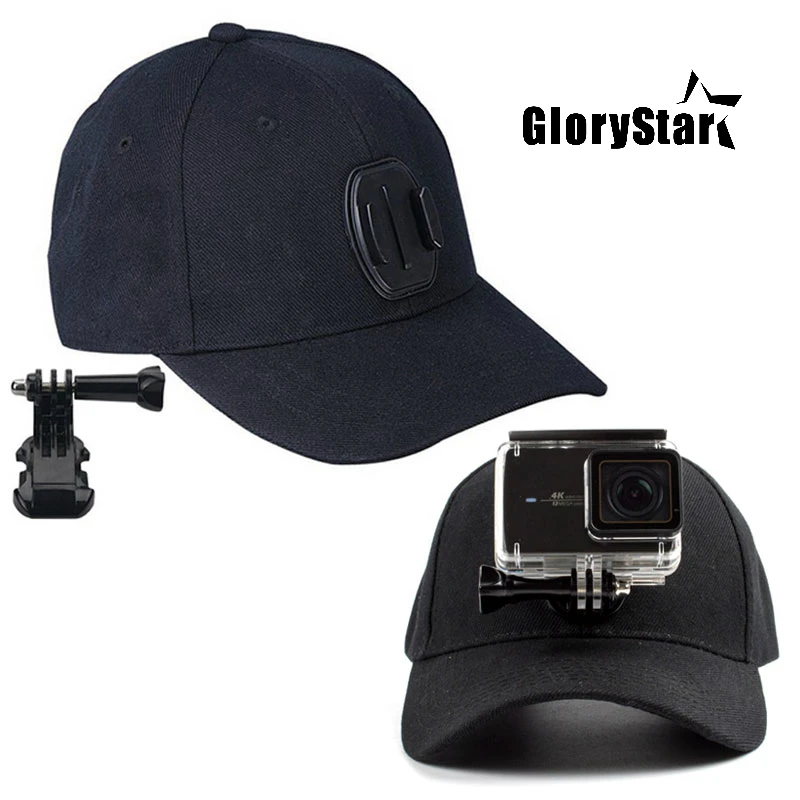 Sports Camera Hat For xiaomi yi sj osmo Accessories Adjustable Cap With Screws And J Stent Base For GoPro HERO 8 7 6 5 4 Session