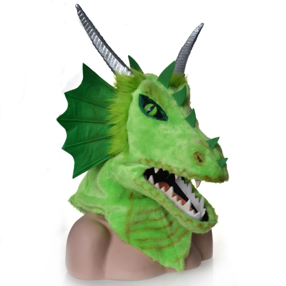 2022 HuiTai Tide play  handmade night entertainment venue  mouth mover masks green  dargon face-masks  Party props