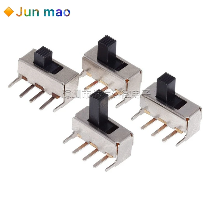 10PCS SS12F23 SS12F23VG5 0.5A 50V Toggle Switch 3PIN 1P2T 90 Degree Curved Needle Slide Switch Handle high 5mm