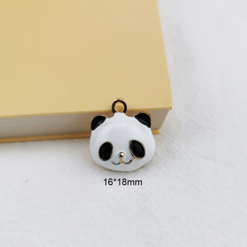 10pcs Alloy Dripping Oil Cartoon Panda Pendant Pendant DIY Handmade Products Earrings Accessories Necklace Bracelet Keychain