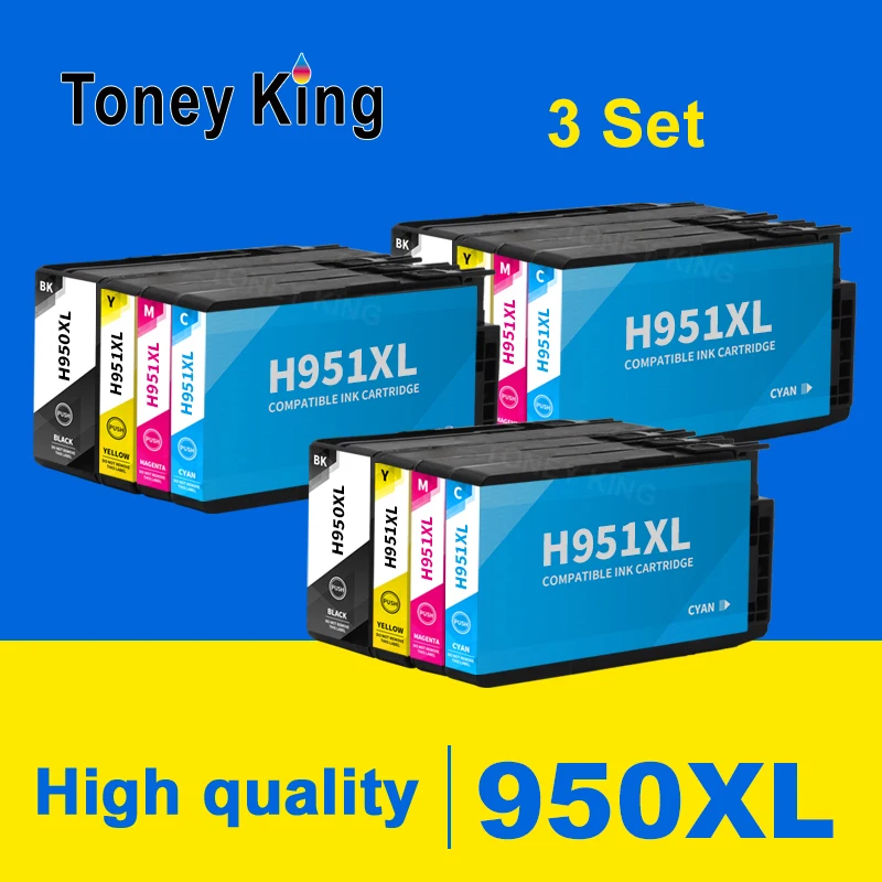 

Toney King Compatible Ink Cartridge Replacement for HP 950 951 XL for HP Officejet Pro 8100 8600 8610 8620 8630 251dw 276dw 8650