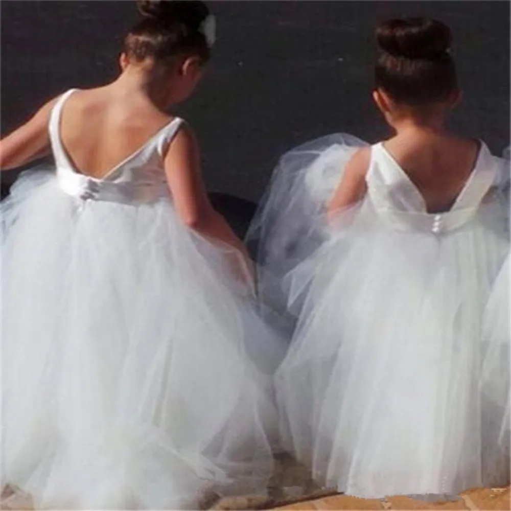 Vestido de flores para niña, vestido Formal de primera comunión, sin mangas, hinchado, baile de graduación, apliques de cuentas, vestido sagrado para niños, fiesta de cumpleaños