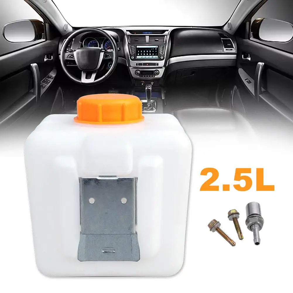 Tanque de combustible de calentador de estacionamiento de plástico grueso de 2.5L con adaptador de boquilla de aceite, Panel de Metal, juego de tornillos para We-basto Eber-spacher
