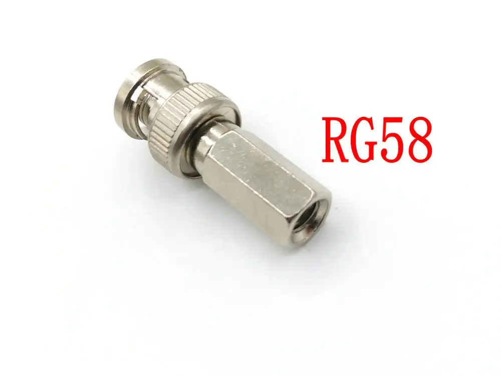 6pcs BNC male twist-on connectors RG58/RG59/RG6 coax cable plugs for CCTV cameras