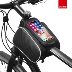 Sahoo 12813 Touchscreen Cycling Bicycle Front Top Tube Frame Double Bag for 5
