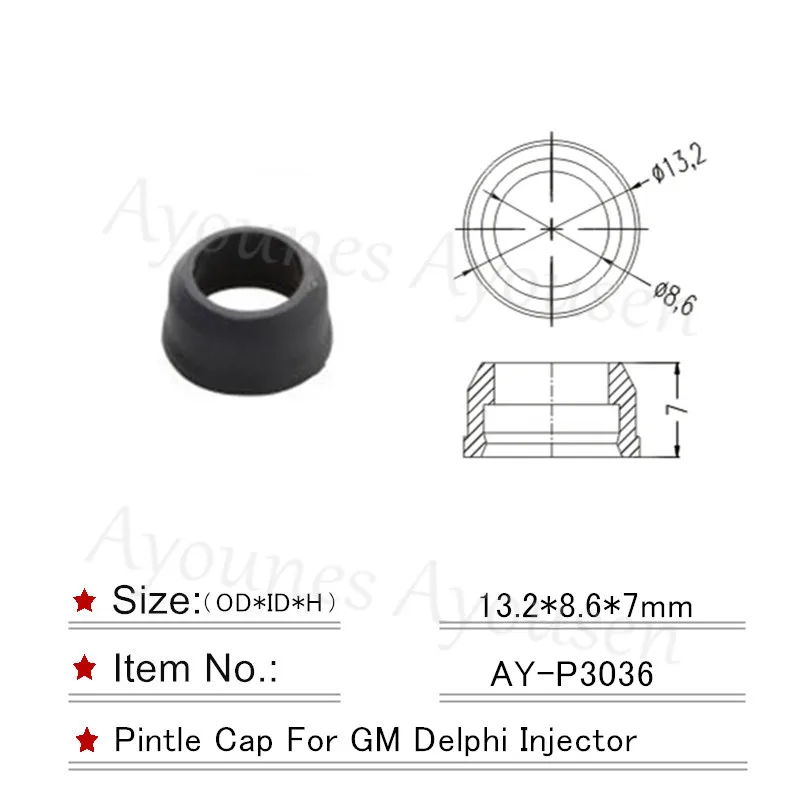 

500Pcss Fuel Injector Plastic Cap13.2*8.6*7mm for G-MC Chevrolet Cadillac 4.8L 5.3L 6.0L 09-10 (AY-P3036)