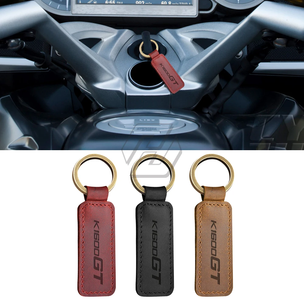 For BMW Motorrad K1600 K1600GT Motorcycle Keychain Cowhide Key Ring