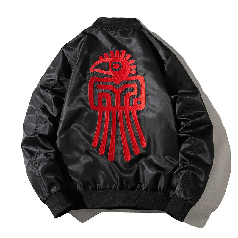 

Embroidered Animal Pattern Oversized Loose Zipper Bomber Jacket Men AutumnNew Quality Fashion Luxury Streetwear Chaquetas Hombre