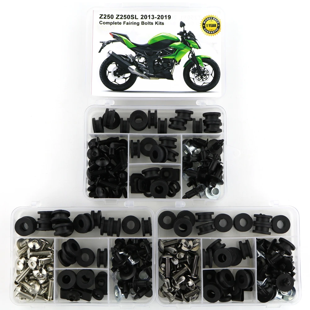 

Fit For Kawasaki Z250 Z250SL 2013 2014 2015 2016 2017 2018 2019 Complete Full Fairing Bolts Kit Screws Clips Covering Bolt Steel