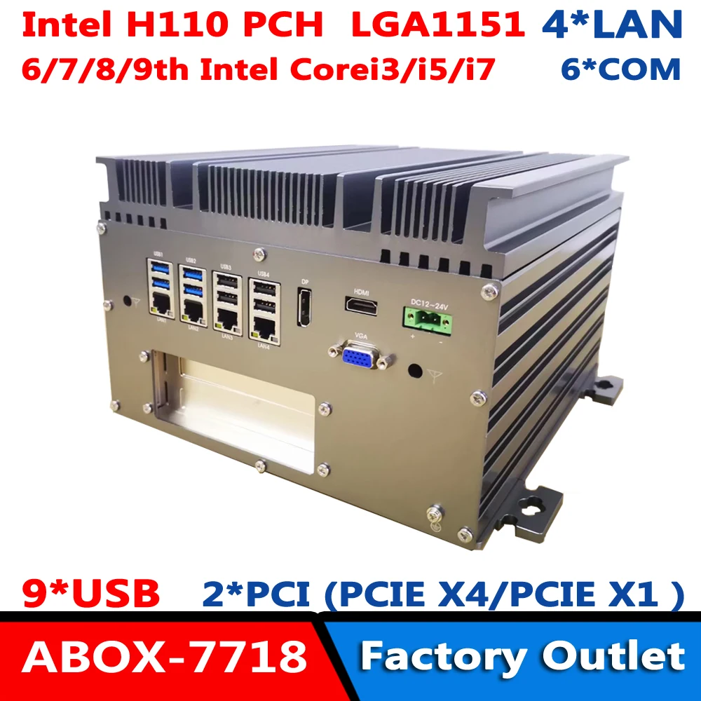 Intel H110 LGA1151 Ổ Cắm Hỗ Trợ 6/7/8/9th Corei3-7100/I5-7500/I7-770PC Dual 4K màn Hình Hiển Thị Tường Lửa Router Hộp 2 * PCI/PCIEX4X1