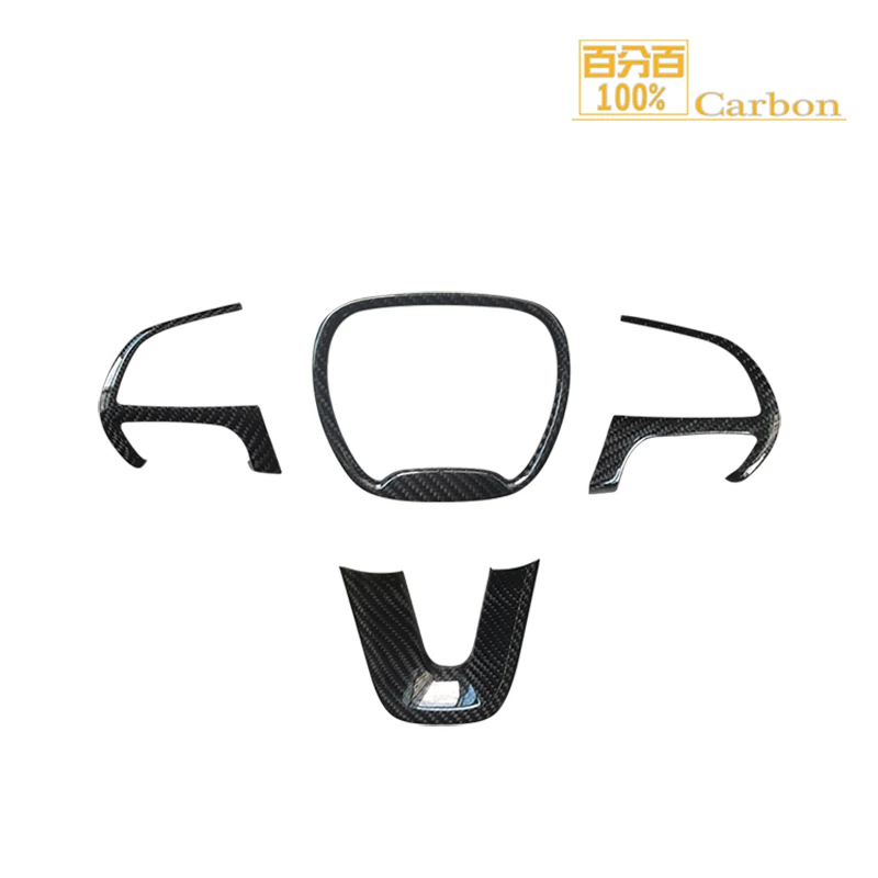

4Pcs Car Real Carbon Decoration Sticker Steering Wheel Center Trim Ring For Dodge Charger 2015+