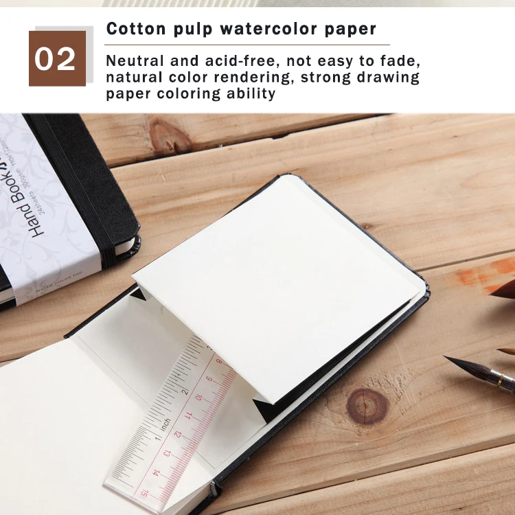 POTENTATE 300 g/m2 24 Blatt Aquarell-Handkontobuch/Pad/Papier-Skizzen-Notizbuch, Wasserfarben-Handbuch, Kunst-Zeichenbuch/Papier – Detail 10