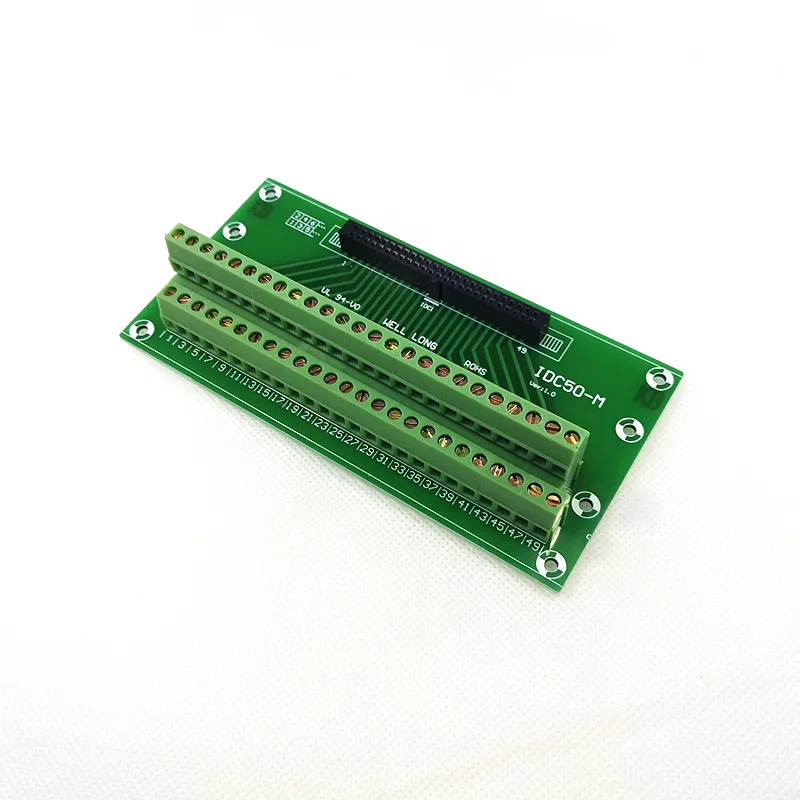 IDC50 2x25Pins 2.54mm Female Header Breakout Board, Terminal Block, Connector.