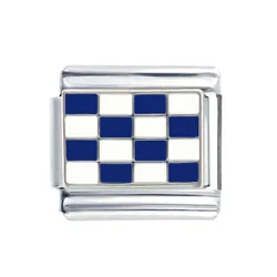 International Nautical Flag Code Letter N Links Color Enamel Maritime Signal Alphabet Italian charms bracelet fit Zoppini