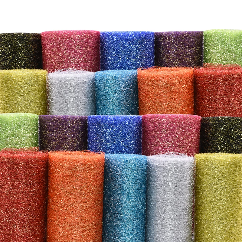 10yards*15cm Glitter Tulle Rolls Sparkly Color Tulle Mesh Baby Shower Tutu Skirt Organza Fabric for Wedding Festival Event Party