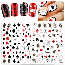 Poker Cards Design Nail Stickers with Adhesive Backing, Nail Decals for Nail Art Decoration