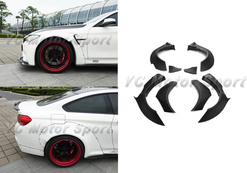 

Car Accessories FRP Fiber Glass LB LP Style Style Front & Rear Fender Kit 8pcs Fit For 2014-2016 F82 M4 Fender Flares