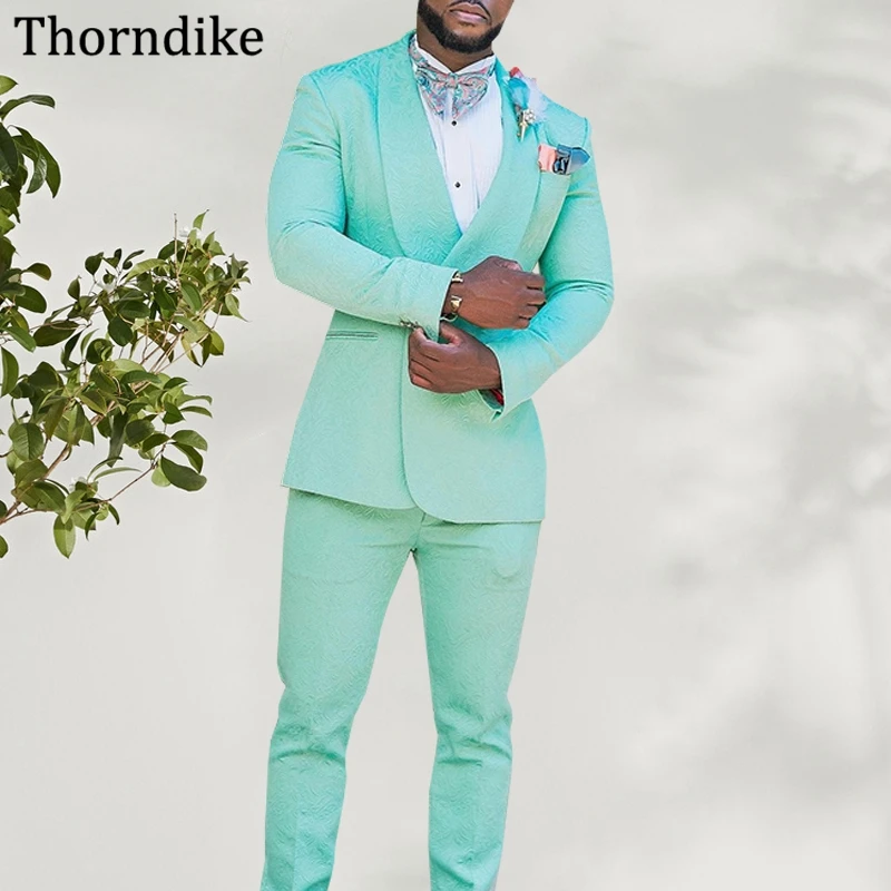 

Thorndike Solid Slim Jacquard Suit Men 2021, Custom Made Shawl Lapel Groom Wedding Party Tuxedos, Autumn Casual Groomsmen Terno