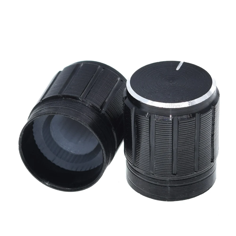 TZT 10/30 Stück 15*17mm Aluminiumlegierung Potentiometerknopf Drehknopf Lautstärkeregler Schwarz für DIY – Detail 5