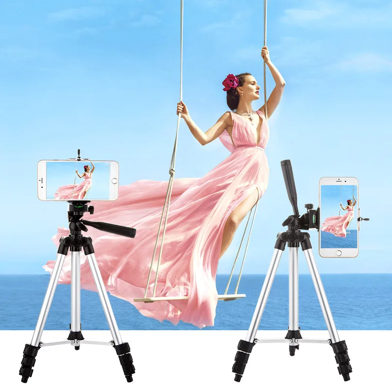 65 110 140cm Retractable portable triangle bracket Phone Table Card DSLR camera Stands Holder for Live show Travel Selfie