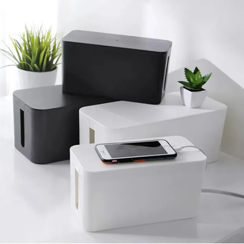 Cable Tidy Storage Box Safety Power Cord Socket Case Organizer Practical Home Office Wire Management Dustproof Home Garden