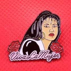 Selena Quintanilla Roses Brooch Corpus Christi Texas flower queen Badge Fantasy art Enamel Pin