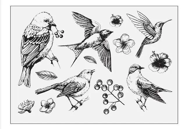 Birds Transparent Clear Silicone Stamp/Seal for DIY scrapbooking/photo album Decorative clear stamp A0293