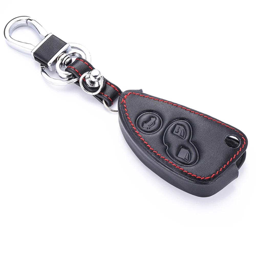 Genuine Leather Car Key Case Cover For Alfa GT JTD TS Romeo 147 156 166 Folding Flilp Keychain Remote Shell Cover Accessories