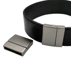 Aaazee Matte Black 20mm Płaskie zapięcia magnetyczne 20mm x 3mm Bransoletka z otworem Wykonywanie kleju do skóry