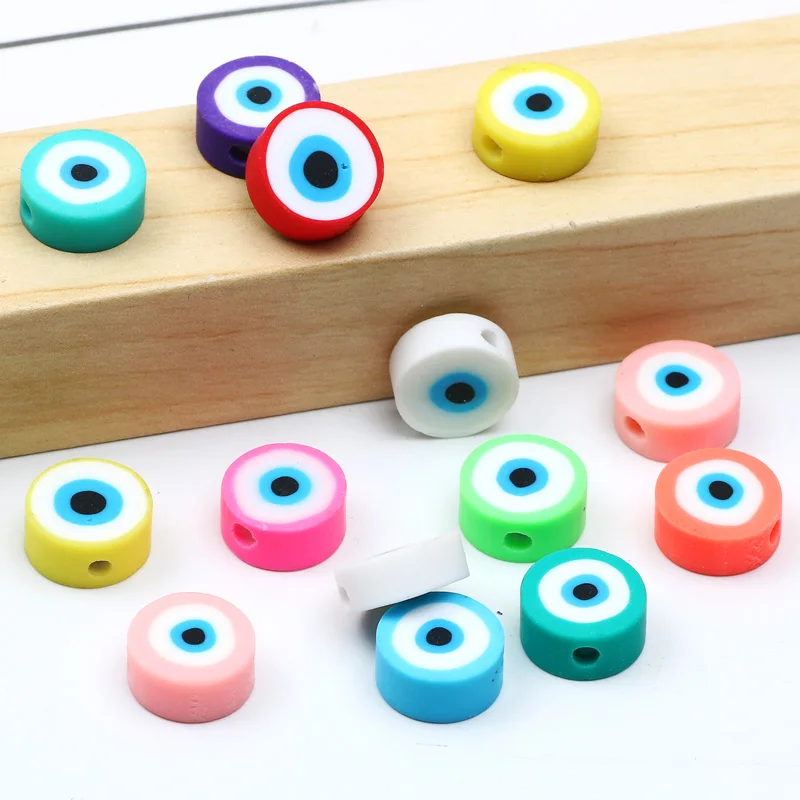 Mixed evil Eye Beads Polymer Clay Beads Round Loose Spacer Beads for Jewelry Making DIY Bracelet Handmade Crafts 20/50/100pcs