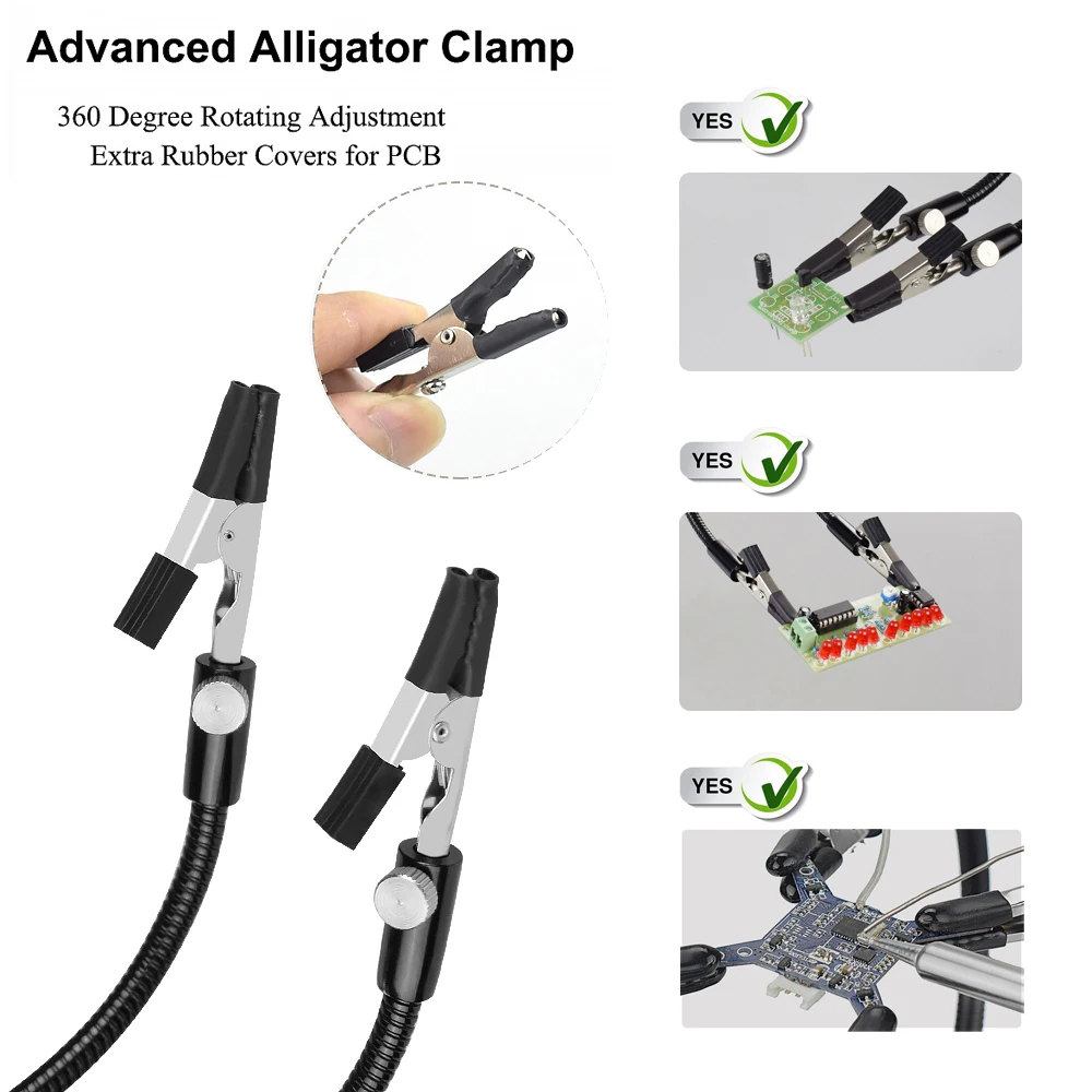 NEWACALOX Table Clamp Soldering Helping Hand Welding PCB Holder Third Hand Tool Soldering Station for SMD Welding Repair Tool
