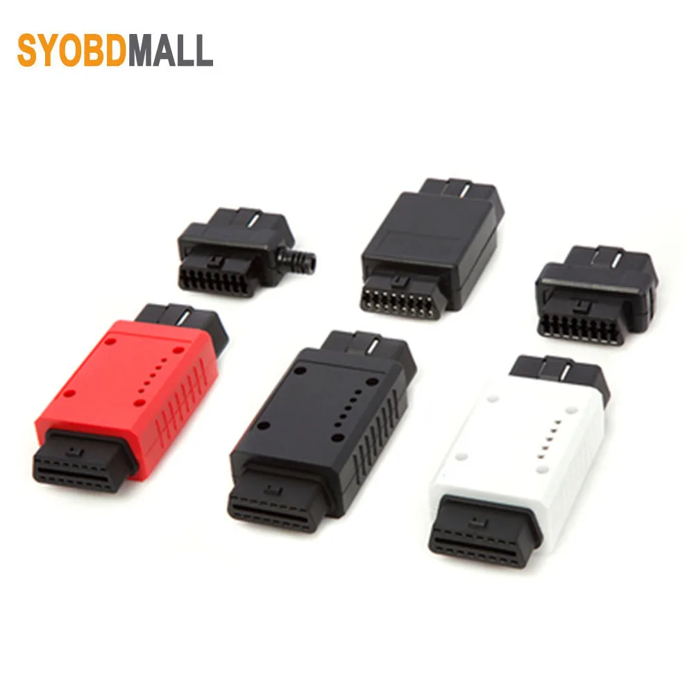 More Types Car OBD2 OBDII 16pin Male To Female Shell Automobile Diagnostic Extension Plug Assembly Detachable Connector Housing