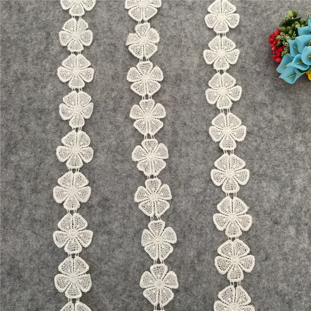 Polyester Crocheted Lace Ribbon Wedding Party Craft Apparel Sewing Fabric DIY Handmade Collar Accessories Supplies 1 yard sale