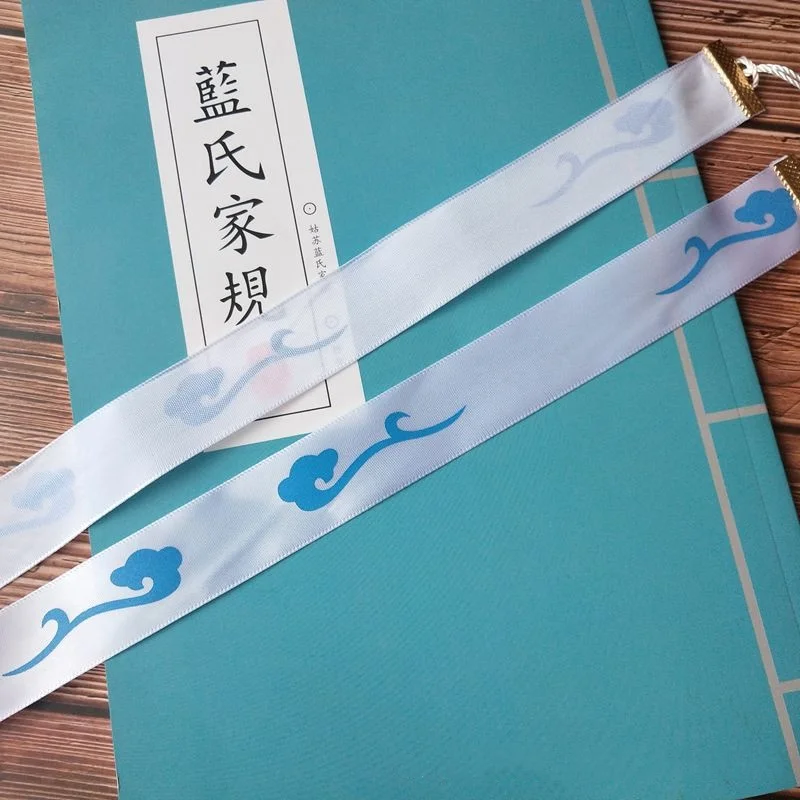 Grandmaster of Demonic Cultivation Mo Dao Zu Shi Lan Wangji Headwear Headband Head Band Ribbon Tassel Cosplay Prop Wei Wuxian