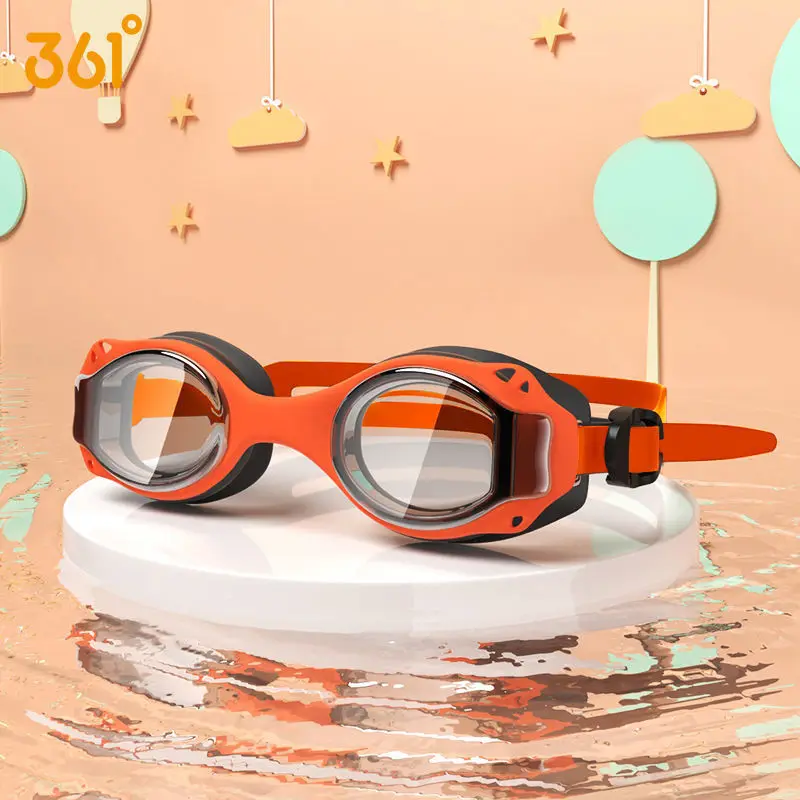 Professionele Kids Anti-Fog Zwembril Anti-Uv Duiken Bril Frame Silicone Baden Strand Glazen Voor Kinderen Swim Eyewear