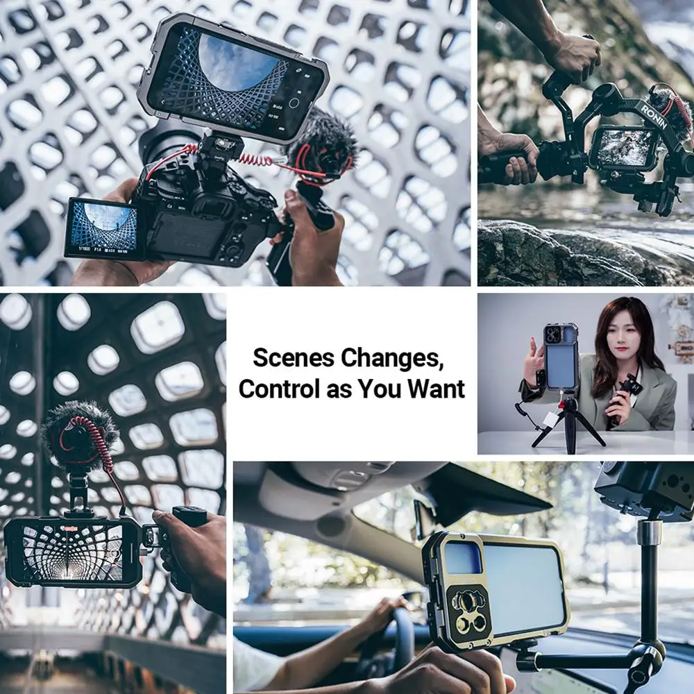 Клетка для видеокамеры SmallRig для мобильного телефона iPhone 13 Pro / Pro Max, компактный чехол для смартфона с поддержкой микрофона, ручкой со светодиодной подсветкой и штативом 3562