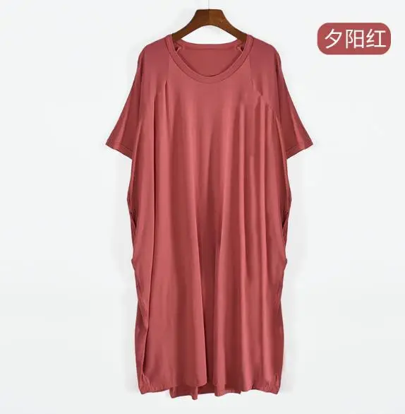 100 Kg Wear Night Dress Women Short Sleeve Modal Cotton Nightshirt Female Loose Long Nightgowns Summer Women\'s Home Clothes