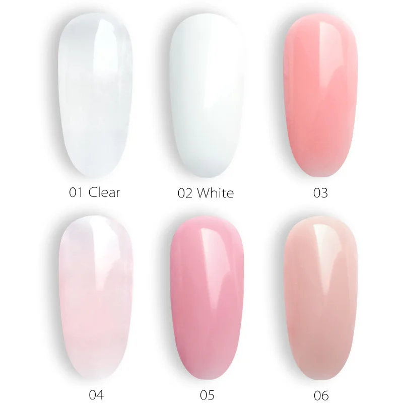 CANNI Acrylic Crystal Nail Gel Poly Nails UV Gel Slip Solution Kit Extension Gel French Nail Soft Pink Extend Cover Camouflage gallery 4