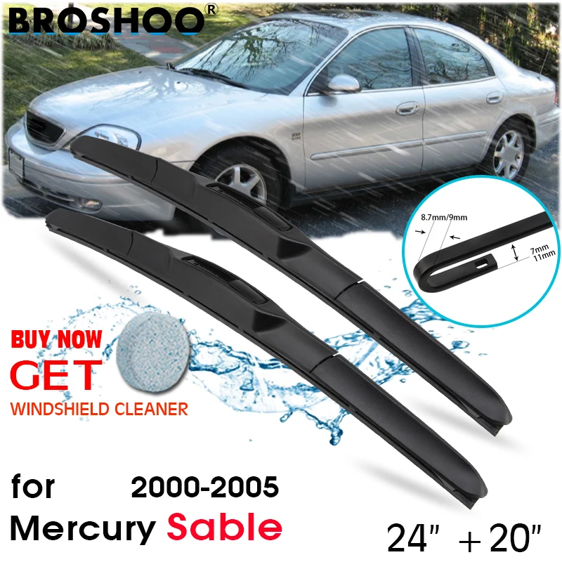 Escobillas Limpiaparabrisas Delanteras para Auto, Accesorios para Mercury Sable 24"+20" 2000-2005
