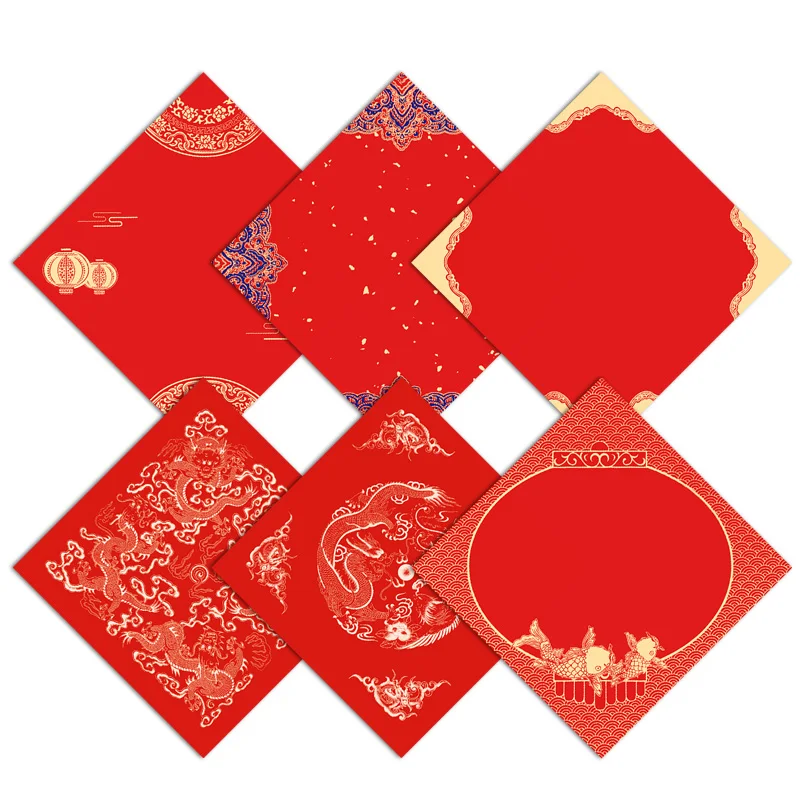 Chinese Spring Festival Decoratie Kalligrafie Papier Rood Xuan Papier Chinese Nieuwe Jaar Traddtional Rode Xuan Papier Rijstpapier