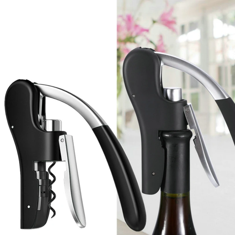 

Professional Zinc Alloy Power Wine Opener Screwpull Corkscrew Bonus foil cutter Premium Rabbit Lever Corkscrew for Wine