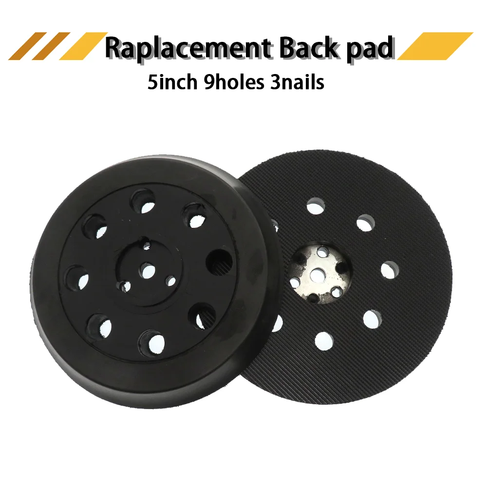 

5 Inch 9 Hole 3 Nails Hook and Loop Backing Pad for Sander Replacement