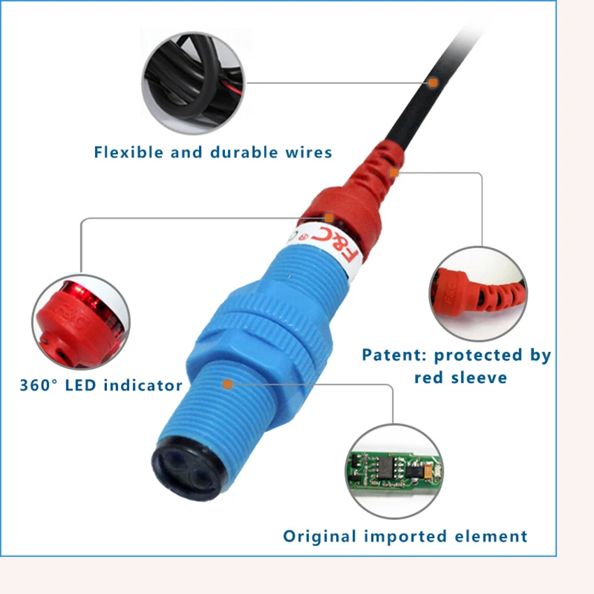 DR12 Series M12 Polarized reflection Photoelectric Sensors