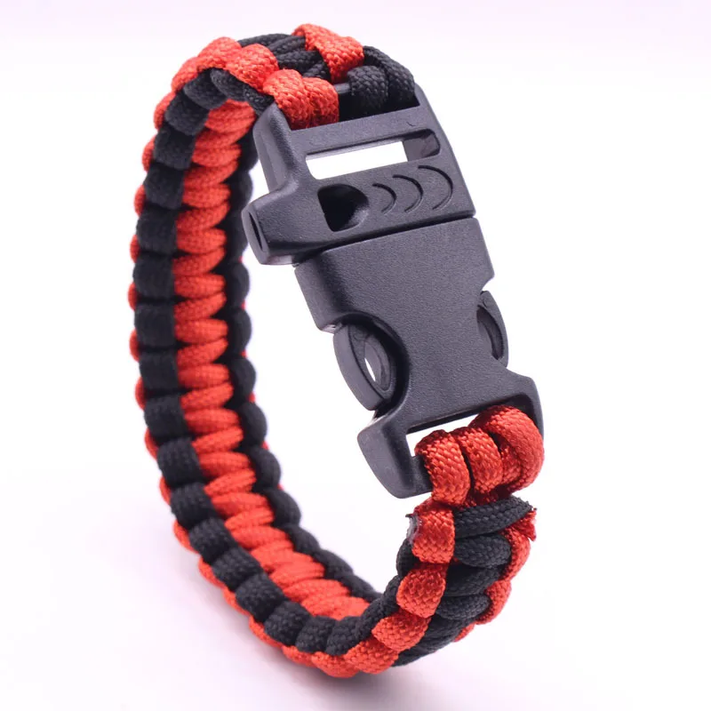 High Quality Survival Paracord Bracelet Men Women Military Emergency Gear Parachute Rope Braided Cord Plastic Buckle Camping