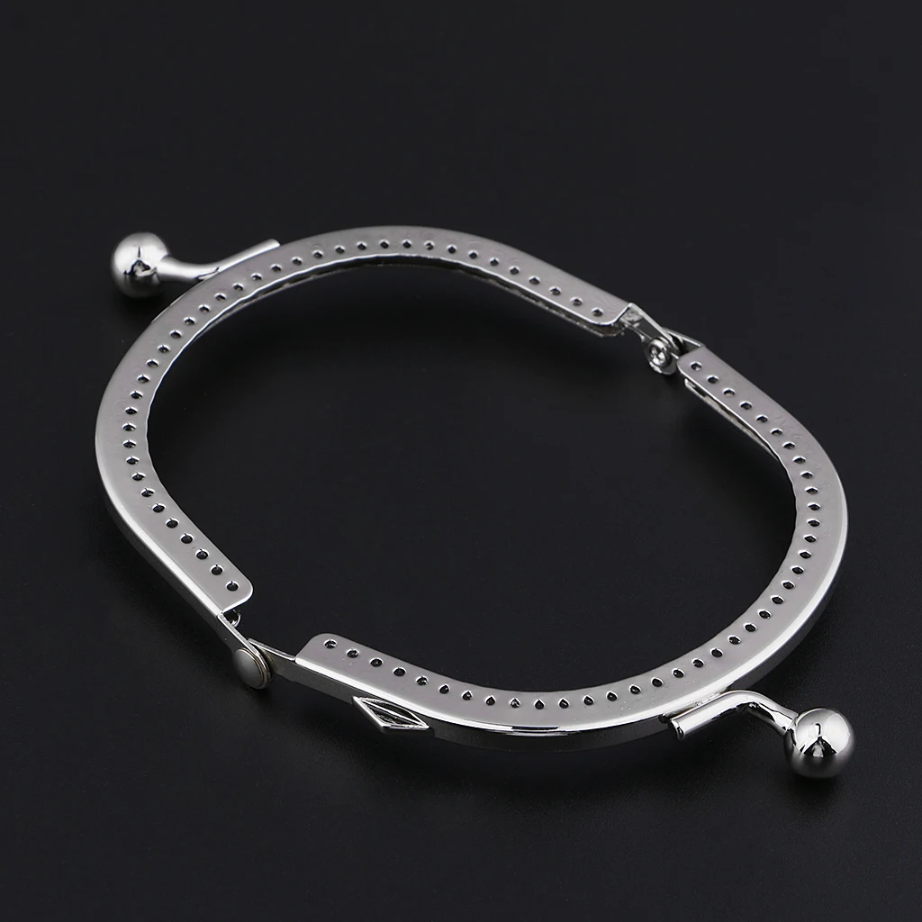 1Pcs Silver Purse Bag Kiss Clasp Lock Metal Arch Frame DIY Bag Accessories