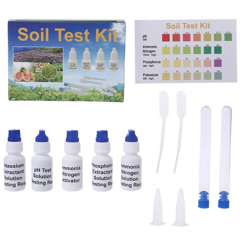 Soil PH Test Solution Phosphorus N1 Nitrate P1 Potassium K1 K2 Extractant Testing Reagent Kit Set