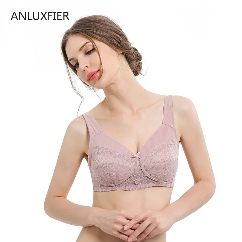 

H9699 Women Bra Underwear Without Steel Rims Large Size Sexy Lace Bras Comfortable Breathable Gathered Thin Full Cup Lingerie