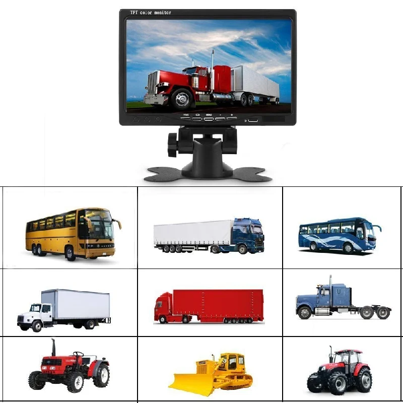 24VBus truck HD touch7Inch desktop monitor reversing Rear View image surveillance camera all-in-one machine